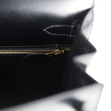 Hermes Kelly Sellier 28 Black Box Gold Hardware