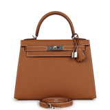 Hermes Kelly Sellier 28 Gold Epsom Palladium Hardware