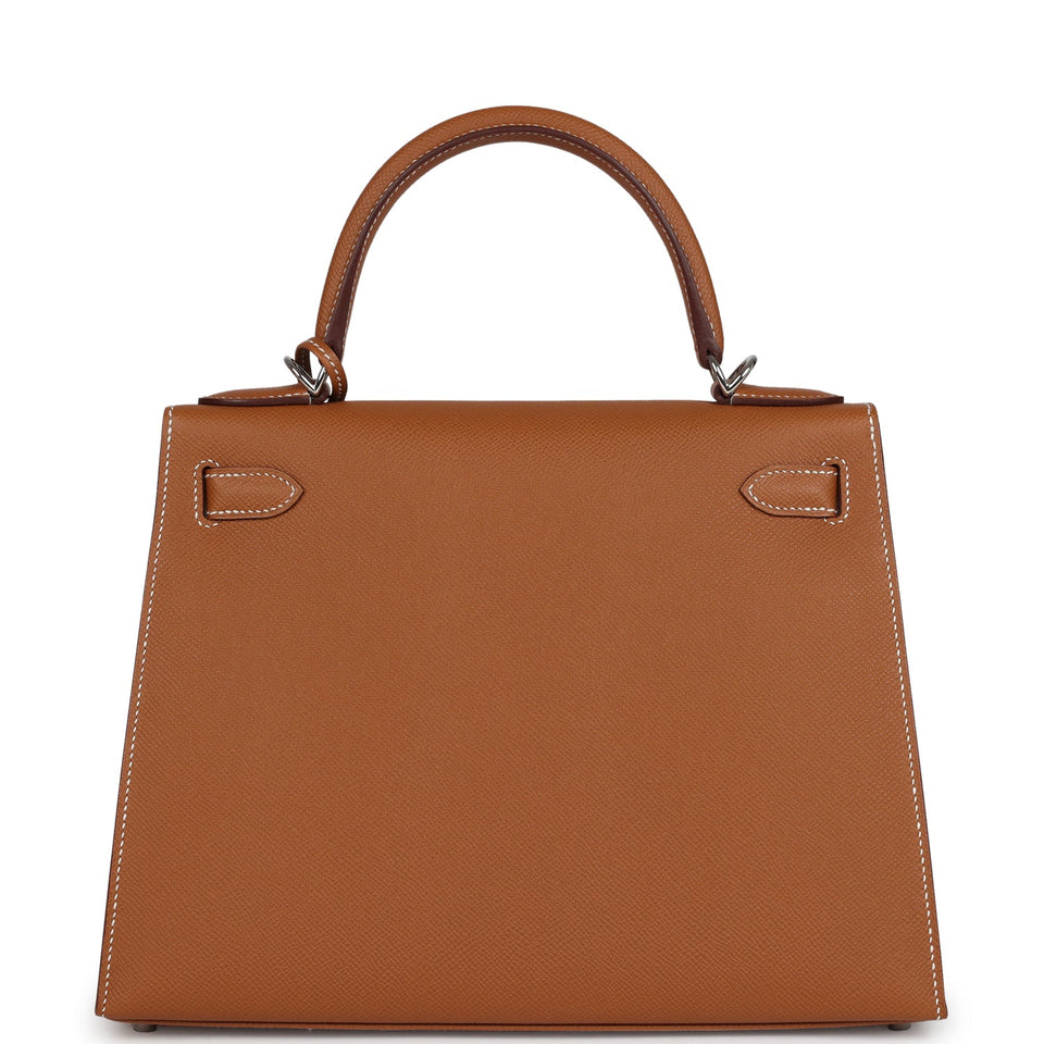 Hermes Kelly Sellier 28 Gold Epsom Palladium Hardware