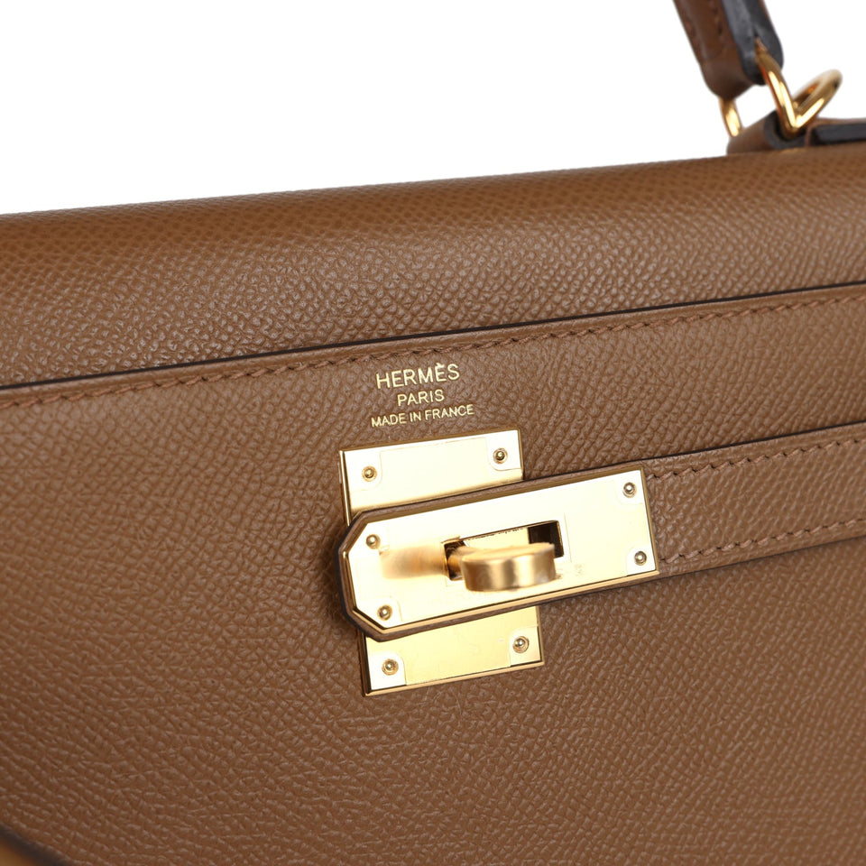 Hermes Kelly Sellier 28 Alezan Epsom Gold Hardware