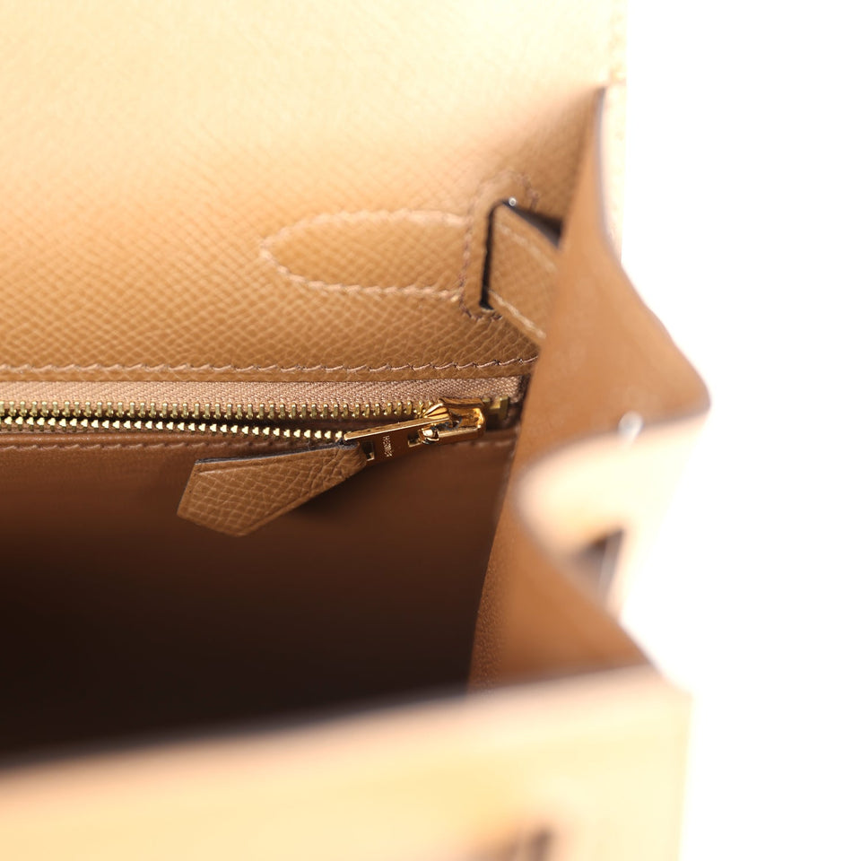 Hermes Kelly Sellier 28 Alezan Epsom Gold Hardware