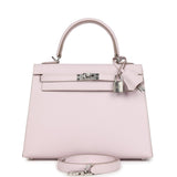 Hermes Kelly Sellier 25 Mauve Pale Epsom Palladium Hardware