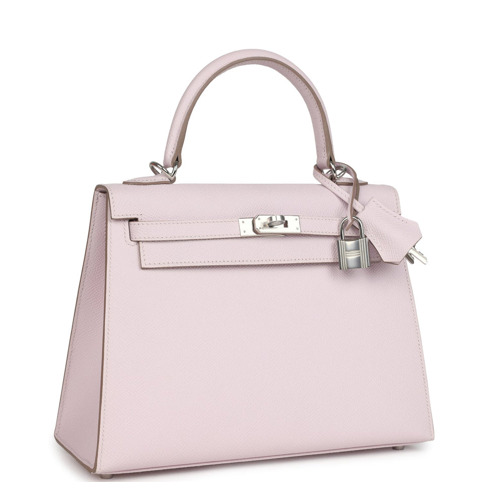 Hermes Kelly Sellier 25 Mauve Pale Epsom Palladium Hardware
