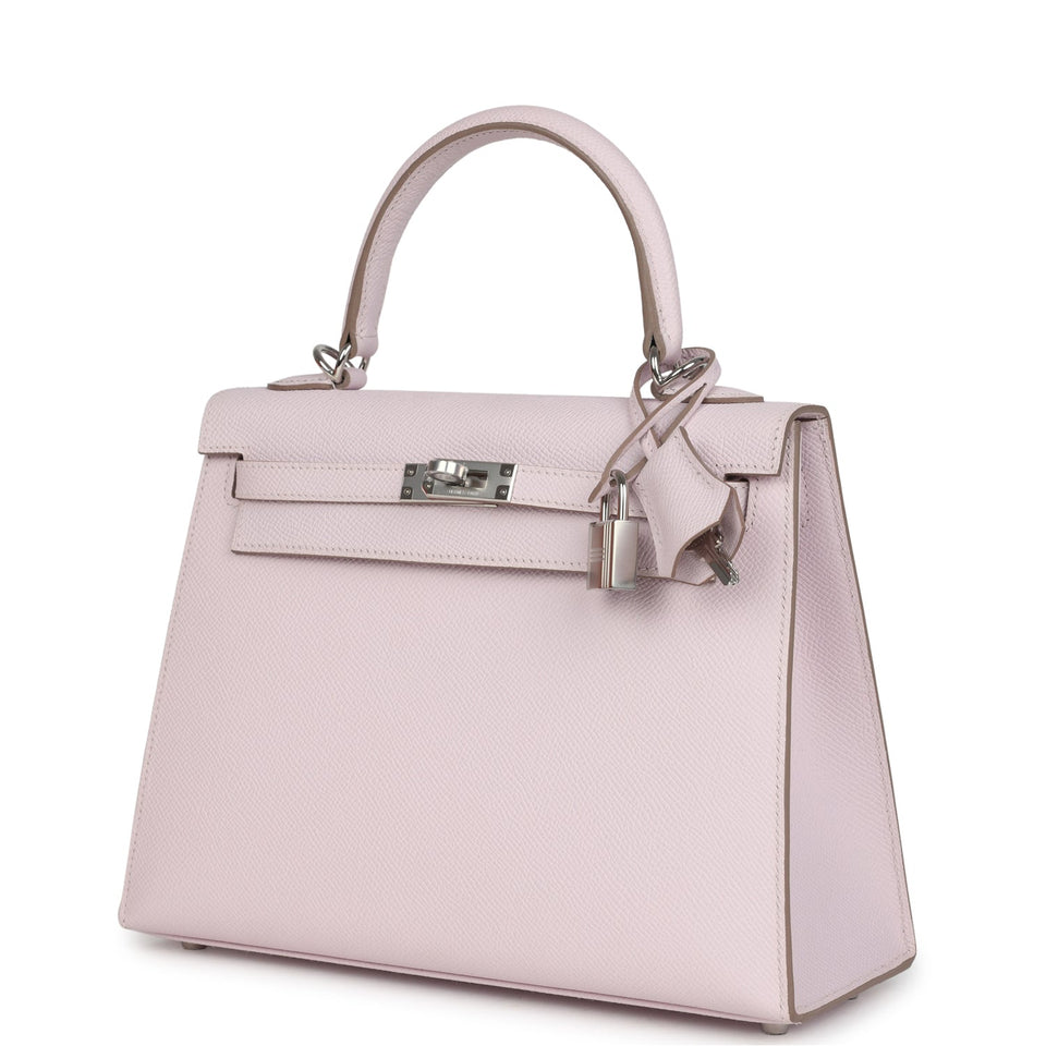Hermes Kelly Sellier 25 Mauve Pale Epsom Palladium Hardware