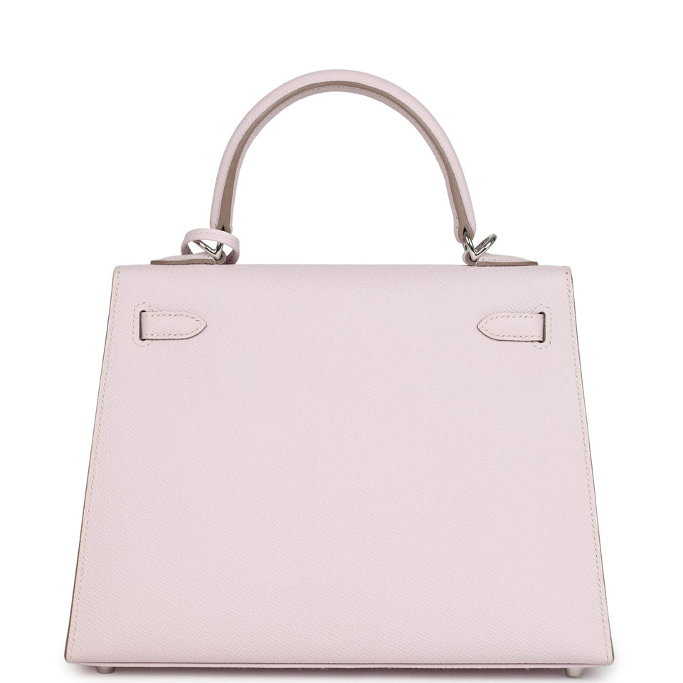 Hermes Kelly Sellier 25 Mauve Pale Epsom Palladium Hardware