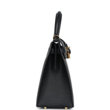 New Hermes Kelly Sellier 28 Black Epsom Gold Hardware