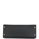 New Hermes Kelly Sellier 28 Black Epsom Gold Hardware