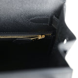 New Hermes Kelly Sellier 28 Black Epsom Gold Hardware