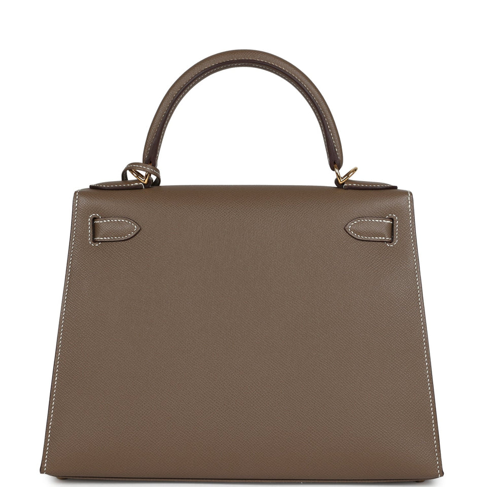 Hermes Kelly Sellier 28 Etoupe Epsom Gold Hardware