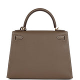 Hermes Kelly Sellier 28 Etoupe Epsom Gold Hardware