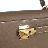 Hermes Kelly Sellier 28 Etoupe Epsom Gold Hardware