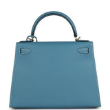 Hermes Kelly Sellier 28 Blue Jean Epsom Gold Hardware