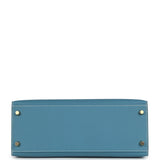 Hermes Kelly Sellier 28 Blue Jean Epsom Gold Hardware