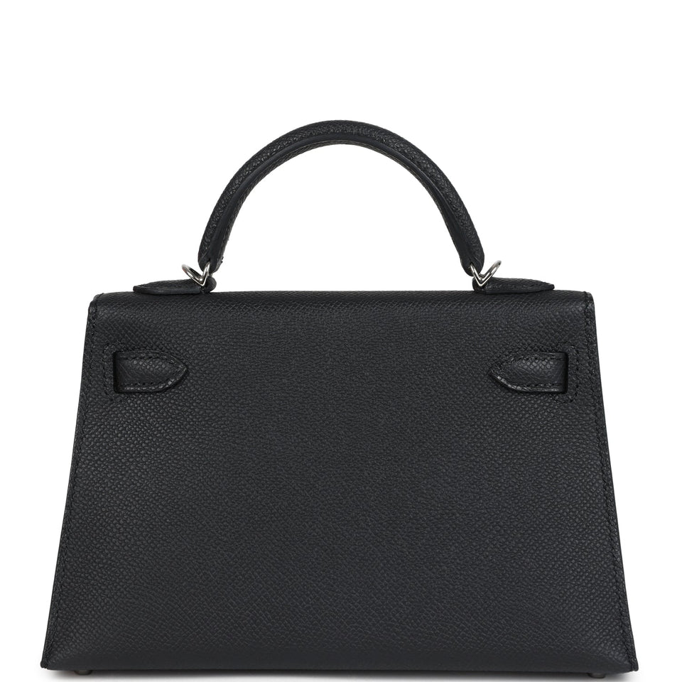 Hermes Kelly Sellier 20 Black Epsom Palladium Hardware