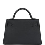 Hermes Kelly Sellier 20 Black Epsom Palladium Hardware