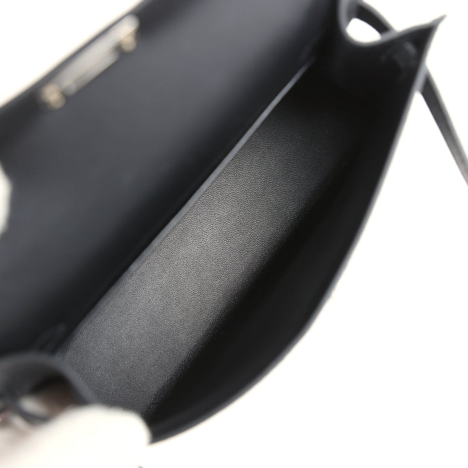 Hermes Kelly Sellier 20 Black Epsom Palladium Hardware