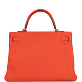 Hermes Kelly Retourne 35 Orange Poppy Togo Palladium Hardware