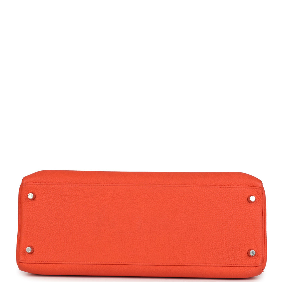 Hermes Kelly Retourne 35 Orange Poppy Togo Palladium Hardware