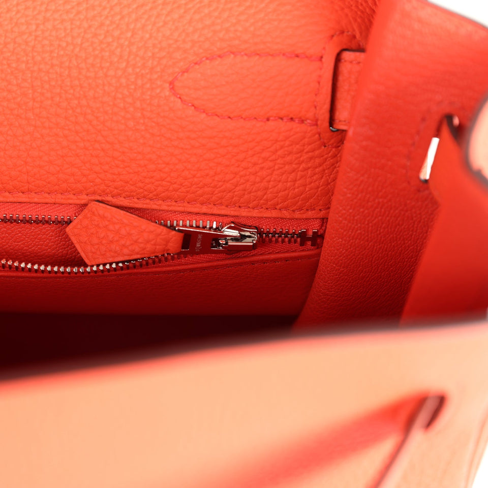 Hermes Kelly Retourne 35 Orange Poppy Togo Palladium Hardware
