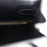 Hermes Kelly Sellier 32 Black Box Gold Hardware