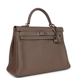 Hermes Kelly Retourne 35 Etoupe Togo Palladium Hardware