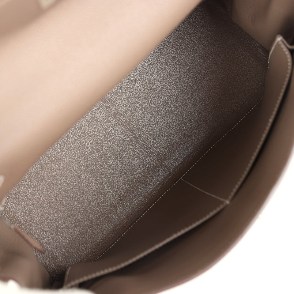Hermes Kelly Retourne 35 Etoupe Togo Palladium Hardware