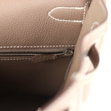 Hermes Kelly Retourne 35 Etoupe Togo Palladium Hardware