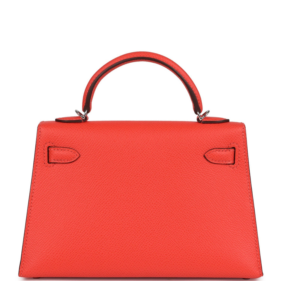 Hermes Kelly Sellier 20 Orange Field Epsom Palladium Hardware