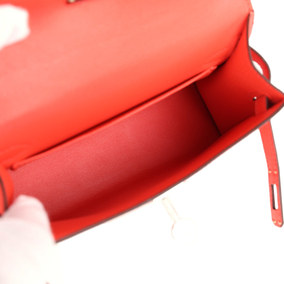 Hermes Kelly Sellier 20 Orange Field Epsom Palladium Hardware