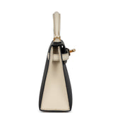 Hermes Special Order (HSS) Kelly Sellier 20 Black and Craie Epsom Gold Hardware