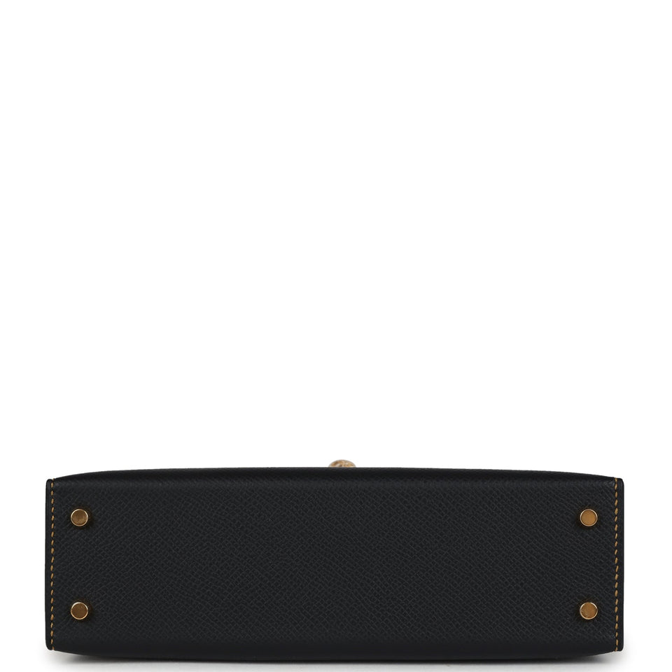 Hermes Special Order (HSS) Kelly Sellier 20 Black and Craie Epsom Gold Hardware