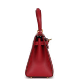 Hermes Kelly Sellier 20 Rouge Vif Courchevel Gold Hardware