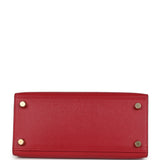 Hermes Kelly Sellier 20 Rouge Vif Courchevel Gold Hardware