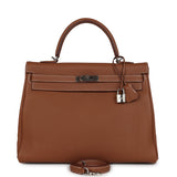Hermes Kelly Retourne 35 Gold Togo Palladium Hardware