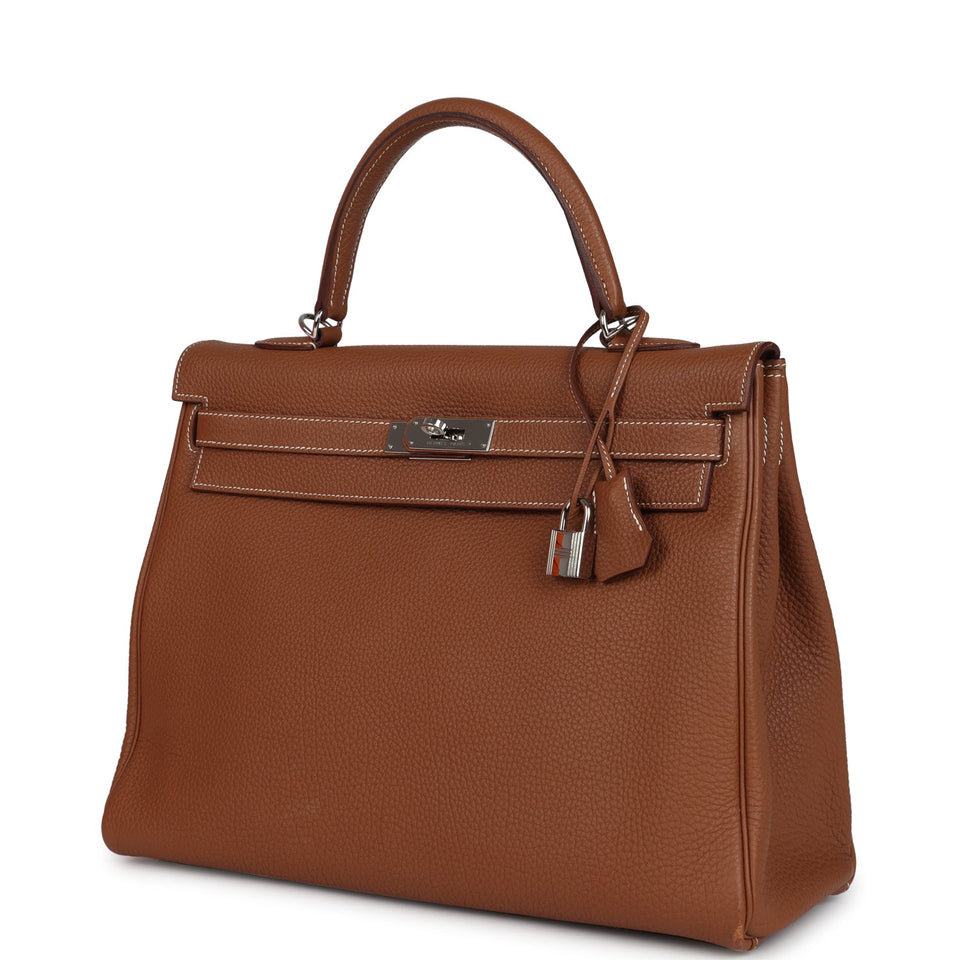 Hermes Kelly Retourne 35 Gold Togo Palladium Hardware