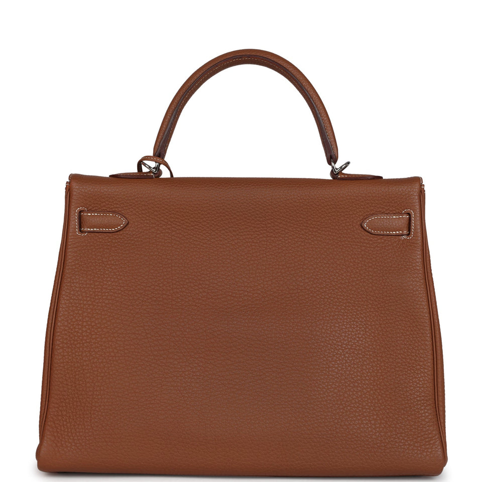 Hermes Kelly Retourne 35 Gold Togo Palladium Hardware