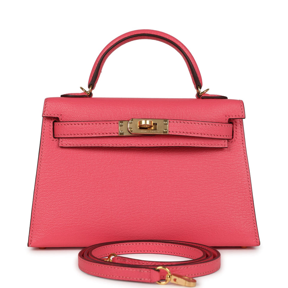 Hermes Kelly Sellier 20 Rose Lipstick Chevre Mysore Gold Hardware