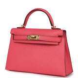 Hermes Kelly Sellier 20 Rose Lipstick Chevre Mysore Gold Hardware