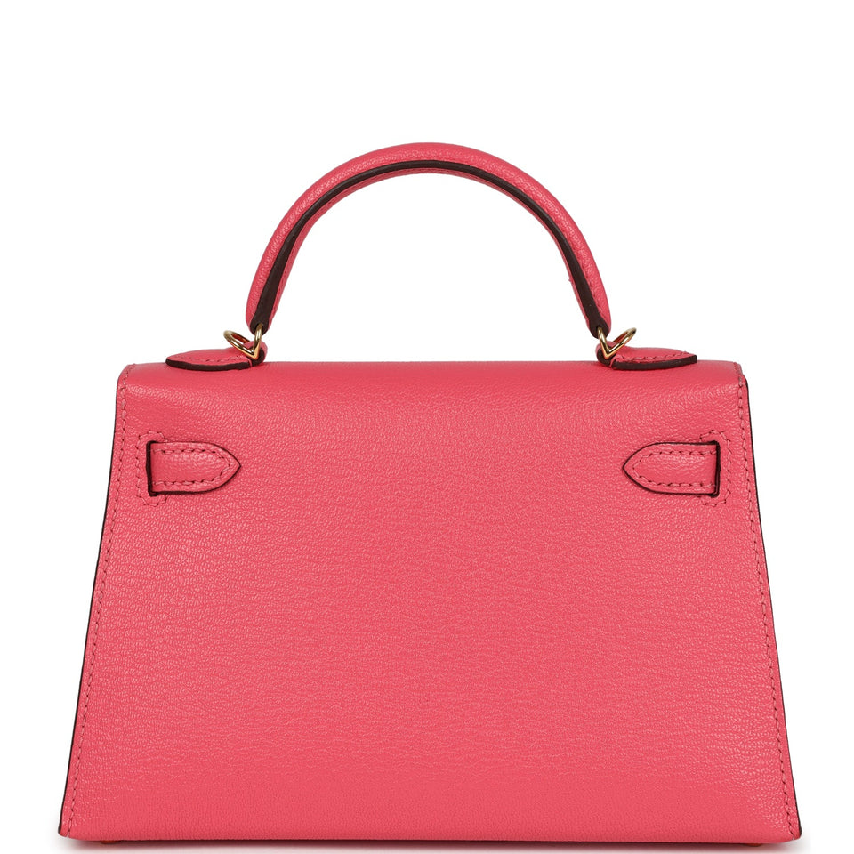 Hermes Kelly Sellier 20 Rose Lipstick Chevre Mysore Gold Hardware