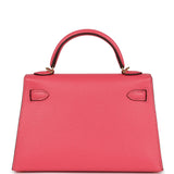 Hermes Kelly Sellier 20 Rose Lipstick Chevre Mysore Gold Hardware