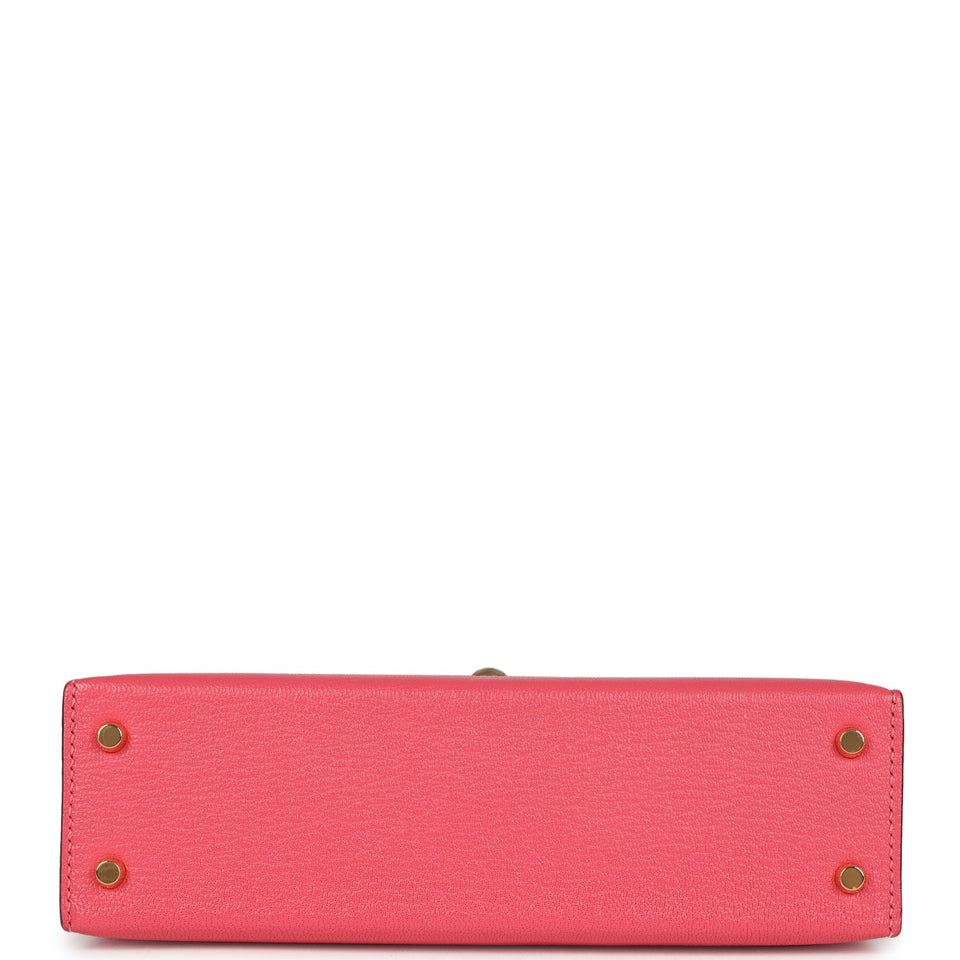 Hermes Kelly Sellier 20 Rose Lipstick Chevre Mysore Gold Hardware