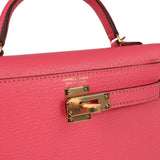 Hermes Kelly Sellier 20 Rose Lipstick Chevre Mysore Gold Hardware