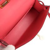 Hermes Kelly Sellier 20 Rose Lipstick Chevre Mysore Gold Hardware