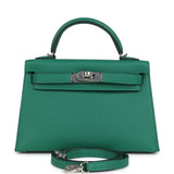 Hermes Kelly Sellier 20 Vert Vertigo Epsom Palladium Hardware