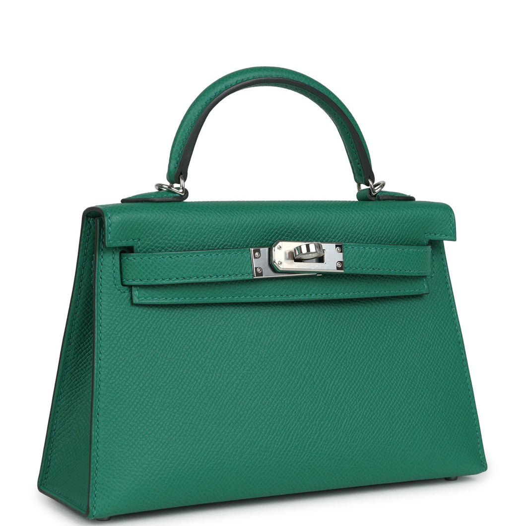 Hermes Kelly Sellier 20 Vert Vertigo Epsom Palladium Hardware