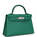 Hermes Kelly Sellier 20 Vert Vertigo Epsom Palladium Hardware