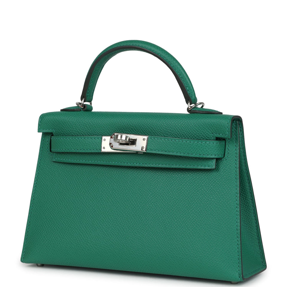 Hermes Kelly Sellier 20 Vert Vertigo Epsom Palladium Hardware