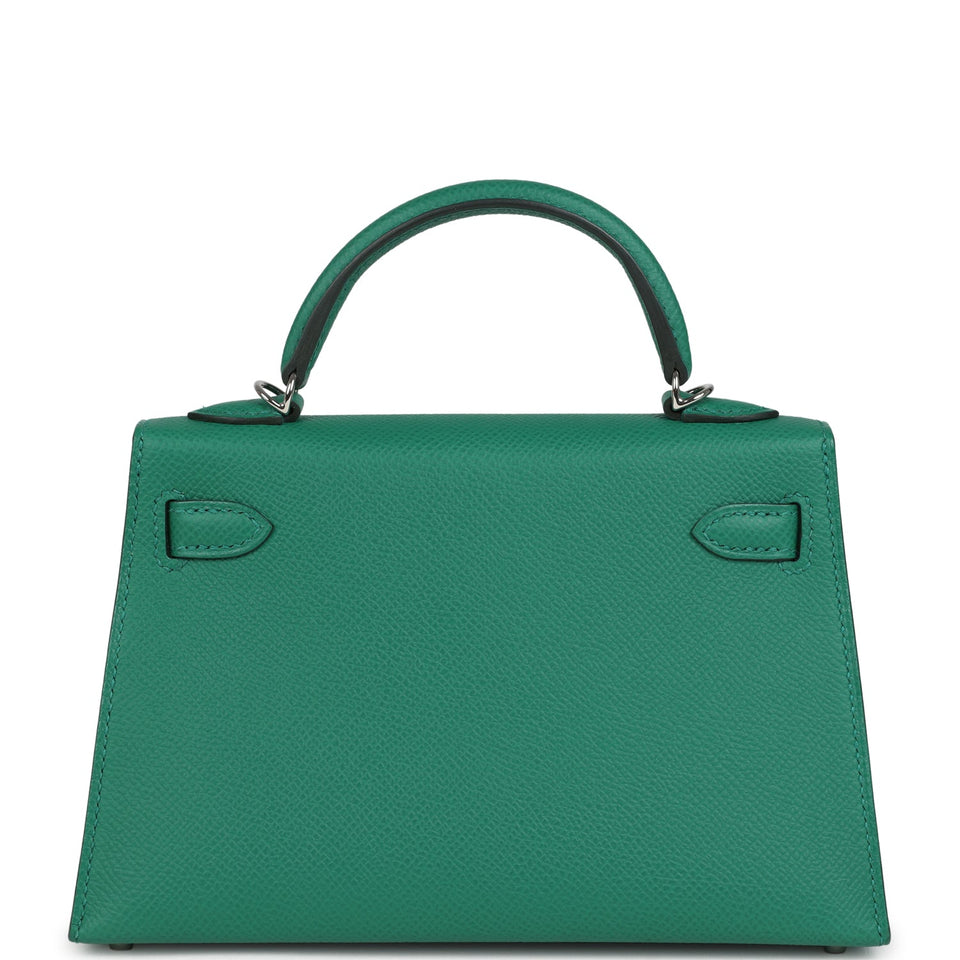 Hermes Kelly Sellier 20 Vert Vertigo Epsom Palladium Hardware