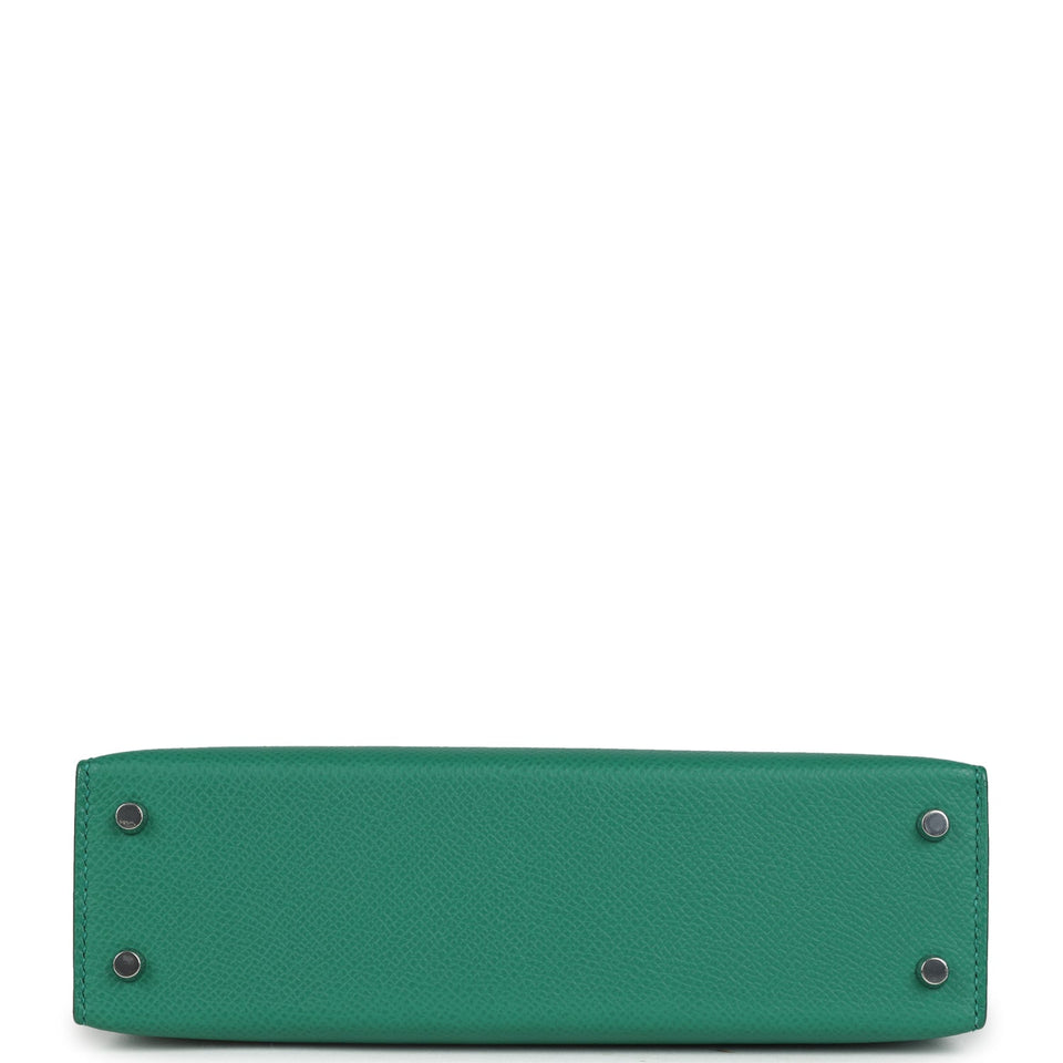 Hermes Kelly Sellier 20 Vert Vertigo Epsom Palladium Hardware
