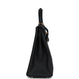 Hermes Kelly Retourne 32 Black Fjord Gold Hardware